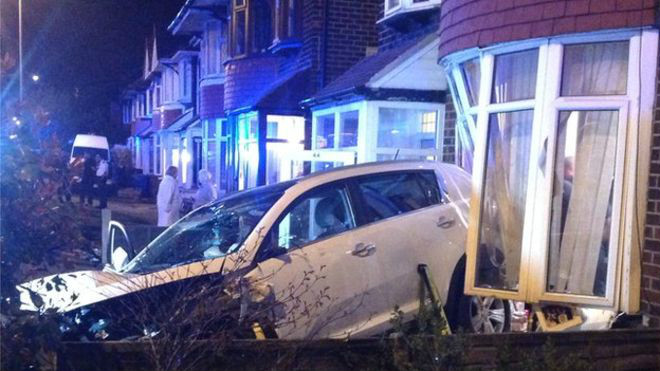 Children among six hurt as car hits house in Whitefield