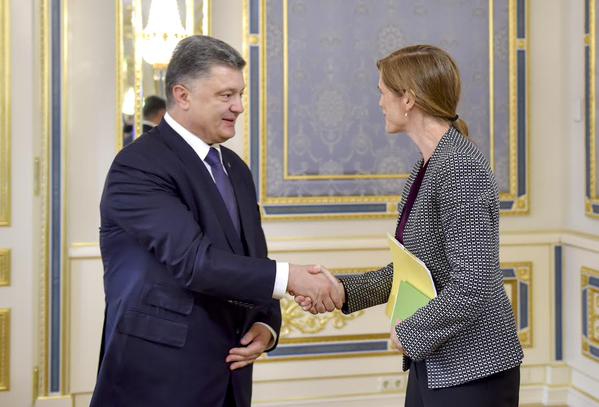 President discussed implementation of Minsk agreements with Samantha Power. PHOTOS