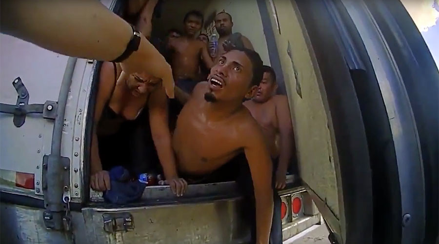 ‘Dehydrated & scared’: Illegal migrants rescued from sweltering truck in Texas (VIDEO)