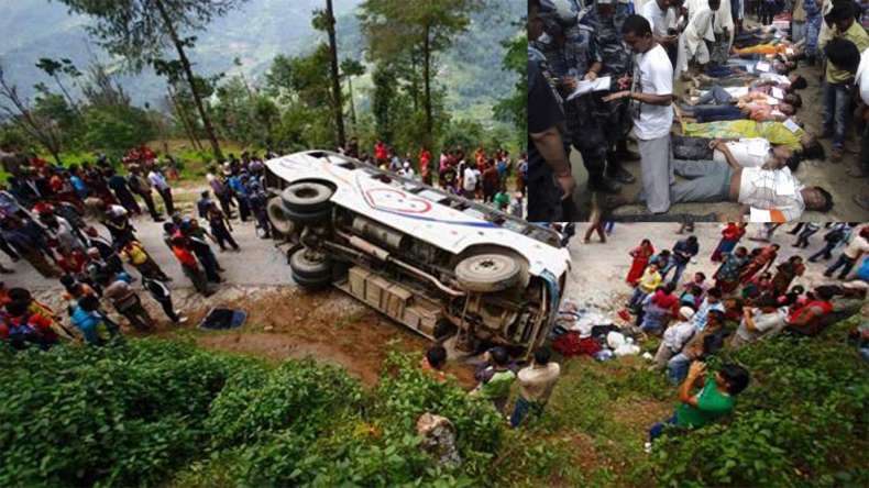 Overcrowded bus tilts, plunges down a hill in Nepal; at least 30 killed