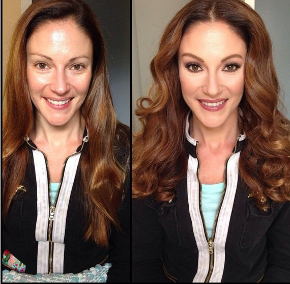 Actress of adult movie before and after make-up (photo) 