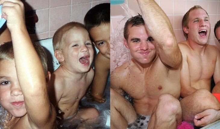 Three Brothers Surprised Their Mother By Re-Creating Adorable Childhood Photos