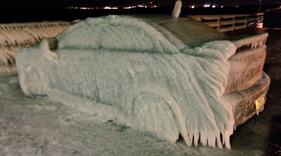 Iced in: Car ‘frozen solid’ after being parked by Lake Erie in Buffalo, NY (PHOTO)