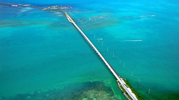 CY1B88 Aerial View of Overseas Highway US 1, Florida Keys, USA