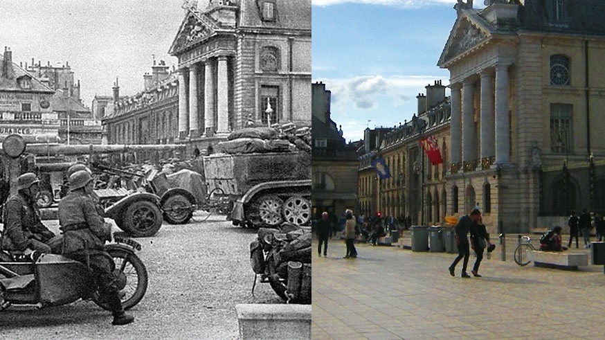 Last Summer, I Found WW2 Photos Of Dijon In France And Retook Them In The Same Places 70 Years Later