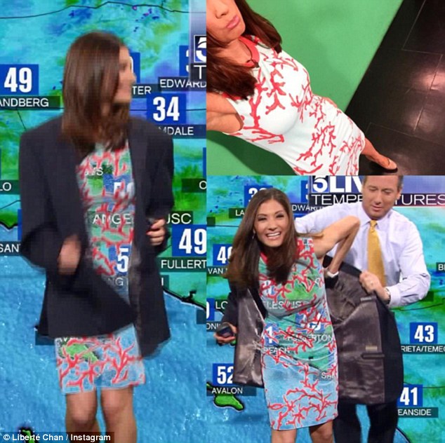 Clear skies ahead! Meteorologist suffers hilarious green screen fashion fail when her dress blends into her map but chivalrous anchor steps in to save the day