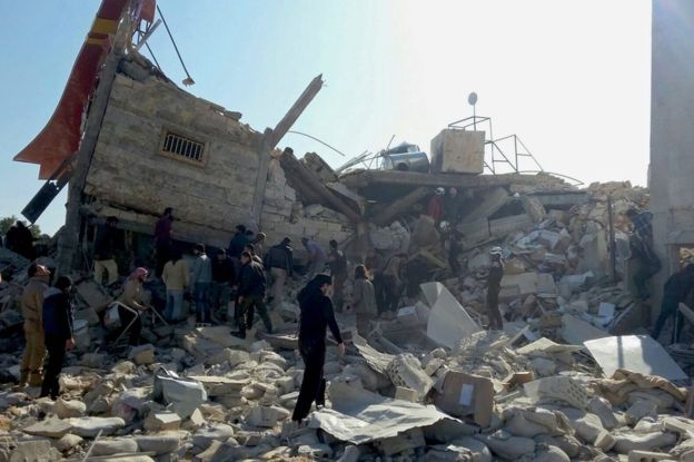 An MSF-supported hospital in Idlib province was destroyed in a missile strike in February