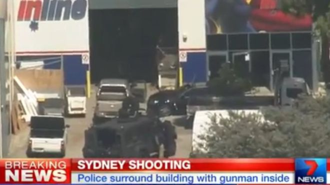 Three men shot during Sydney factory siege