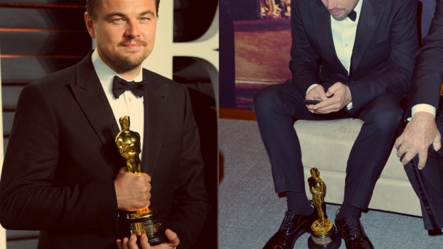 Leonardo DiCaprio Almost Loses Oscar Statue Inside After-Party (VIDEO)