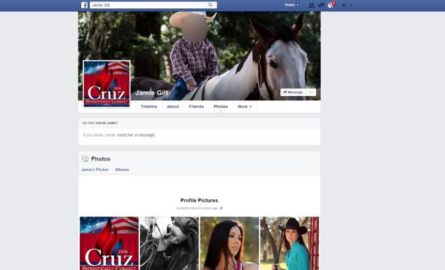 She voiced similar pro-gun positions and professed support for presidential hopeful Ted Cruz on her personal Facebook page.