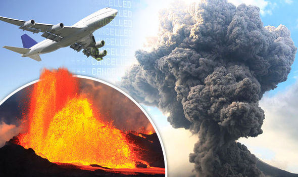 DANGER VOLCANO ERUPTS sending giant ash cloud 30,000 feet into air sparking flight fears