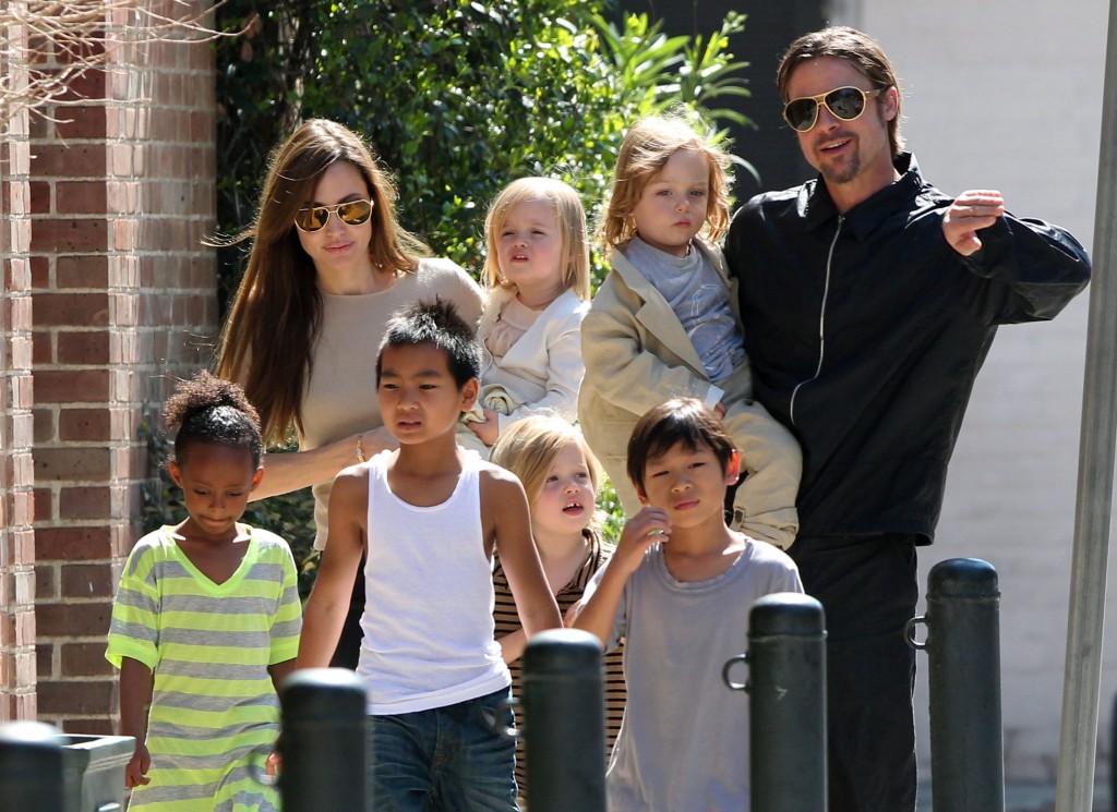 #7006830 The Jolie-Pitt family headed out in New Orleans, Louisiana to do some grocery shopping at a local market on March 20, 2011. Angelina has brought all six children to visit their dad Brad Pitt while he works on his latest project 