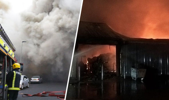 LONDON BLAZE: Firefighters battle giant inferno tearing through Tottenham bakery