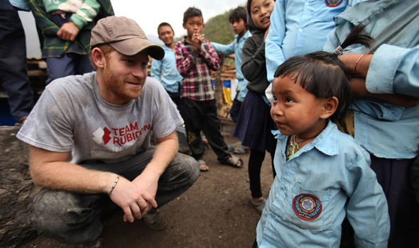 Harry gets his hands dirty rebuilding a earthquake-damaged school in Nepal
