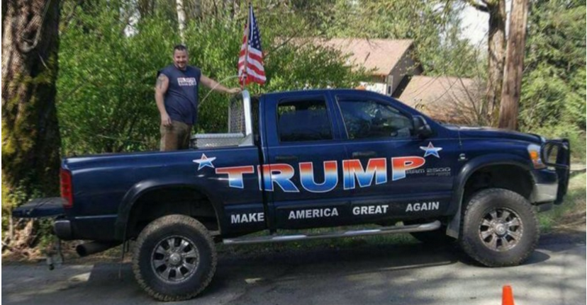 This guy’s driving his Trump Truck all over Washington!