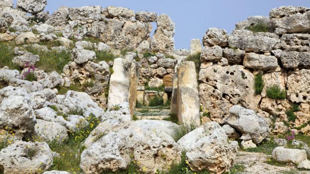D6PG8X Malta, Gozo, Ggantija Temples, UNESCO peaceful, harmonious, Ggantija Temple, Megalithic Temples of Malta, Gozo, Ggantija Temples