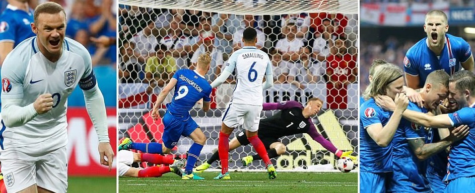 England 1-2 Iceland (Humiliated and Outplayed England bows out of Europe twice in a week)