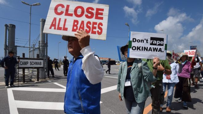 Protesters gather for anti-US military rally in Okinawa