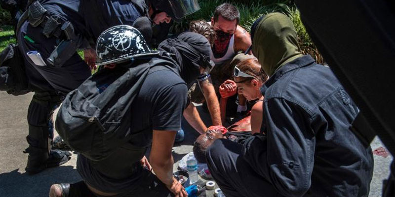 At least 10 injured — some stabbed — at California rally, authorities say