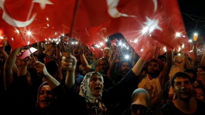 Turkish crowds rally to democracy calls after coup attempt