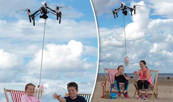 Relaxing on holiday just got easier! YOU could soon have your ice cream delivered by DRONE