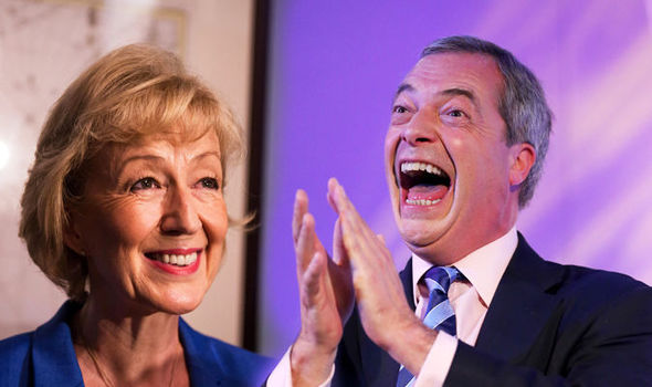 Nigel Farage backs Andrea Leadsom for leader and slams ‘cold’ May