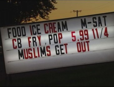 Restaurant’s ‘Muslims get out’ sign receives the treatment it deserves