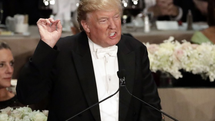 Donald Trump and Hillary Clinton share some top bants at charity dinner
