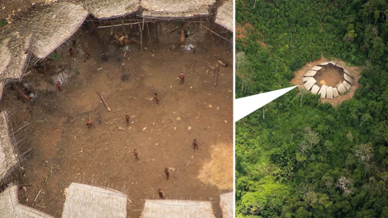 Remarkable images show long lost tribe living in South American jungle