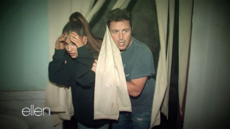 Ariana Grande Can’t Keep Her Cool in Ellen DeGeneres’ Haunted House