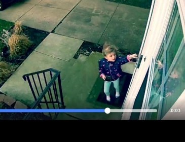 В США маленькую девочку унесло ветром на пороге дома (Видео)